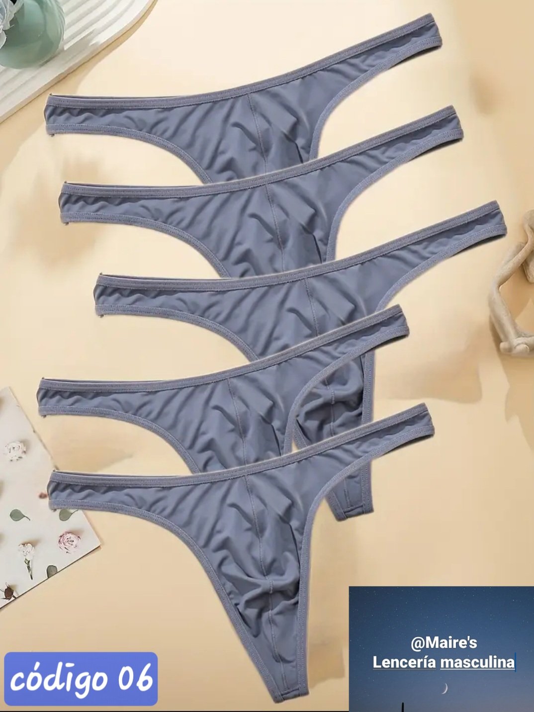 tanga gris lisa - Imagen 4