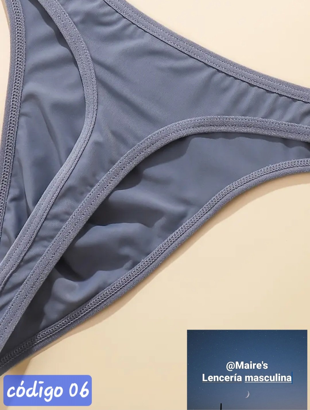 tanga gris lisa - Imagen 2