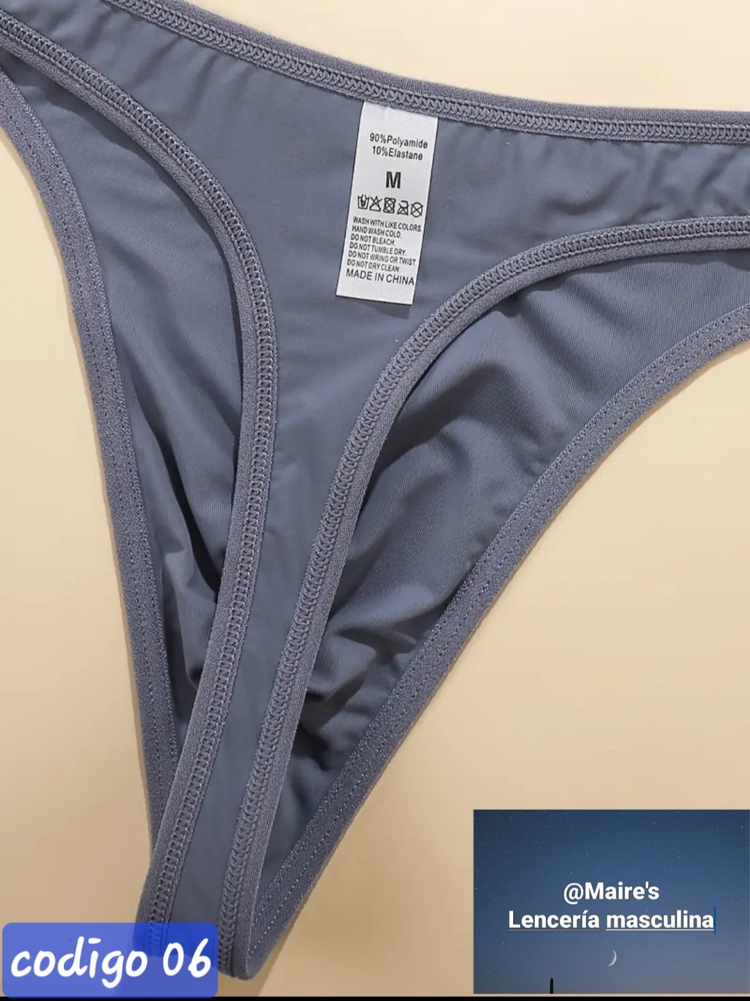 tanga gris lisa - Imagen 3