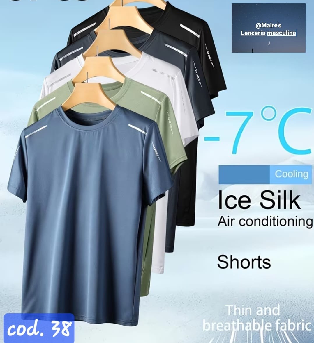 Remera Deportiva Ice Silk Refresh Térmica Hombre XL - Imagen 2