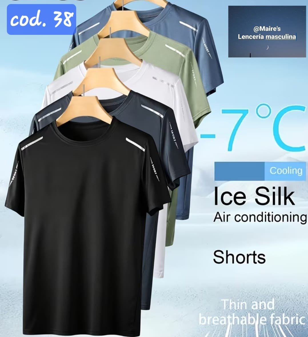 Remera Deportiva Ice Silk Refresh Térmica Hombre XL