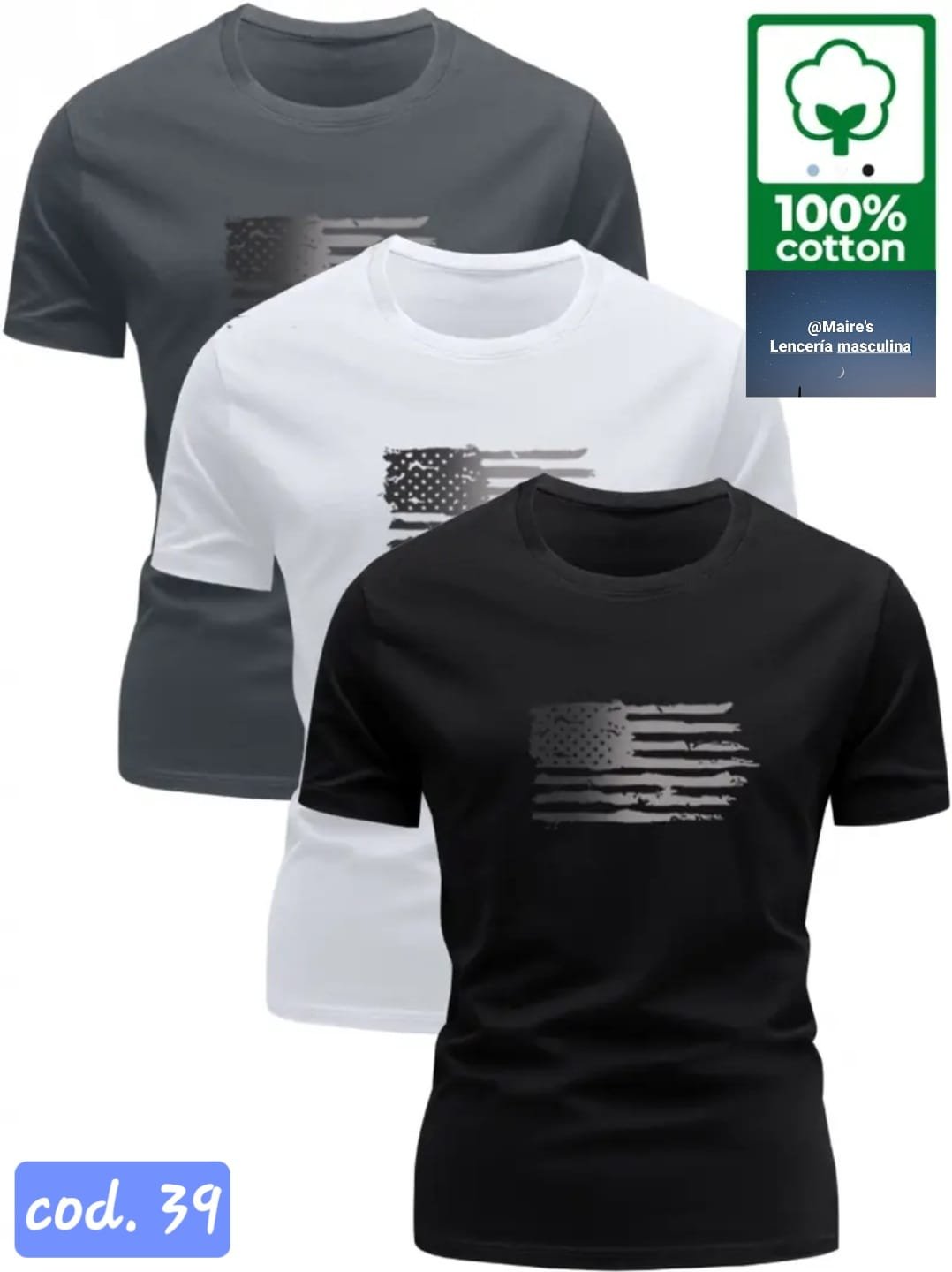 Remera de Algodón Estampada Bandera - Hombre